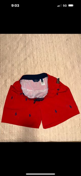 Bañador Polo Ralph Lauren Rojo con Etiquetas