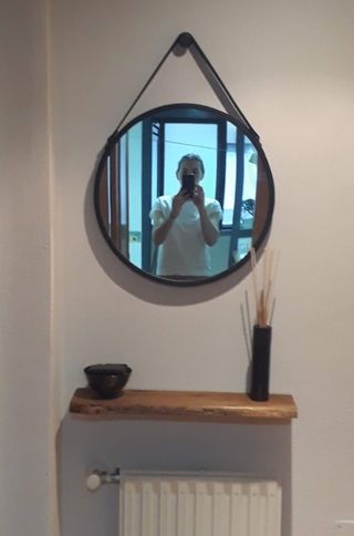 Espejo redondo Barbier metal negro