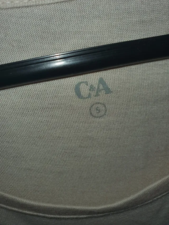 Camiseta manga corta mujer beige