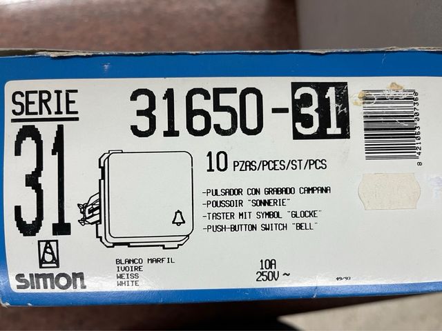 Pulsador Timbre Simon 31 Marfil