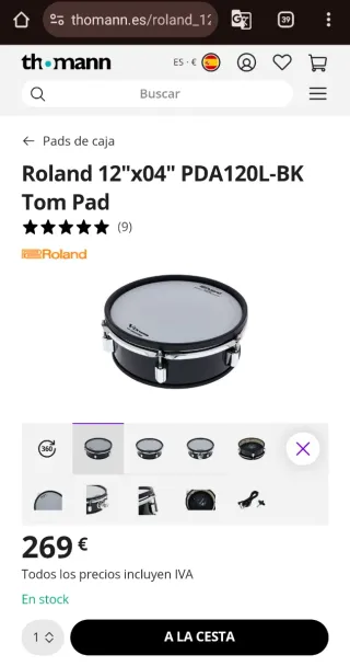 Roland PDA-120L-BK Tambor Nuevo