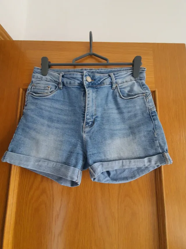 Tejano corto mujer azul