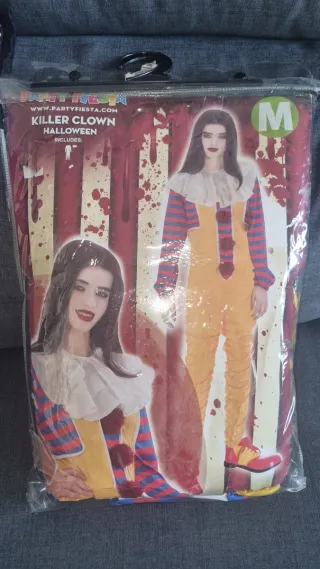 Disfraz Payaso Asesino Halloween Talla M