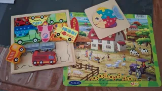 Puzzles de madera: Granja y Vehículos