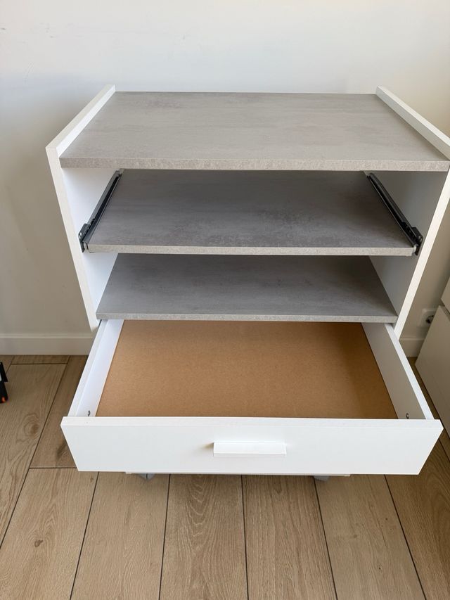 Mueble auxiliar cocina blanco y gris