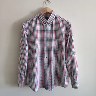 100% Algodón fino Camisa de cuadros hombre Talla L