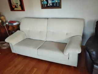 Sofá 3+2 plazas beige tela