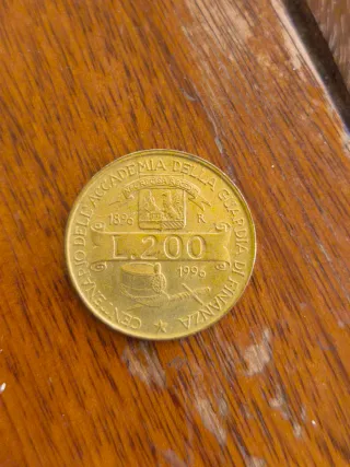 Moneta L.200 Centenario Accademia Guardia Finanza