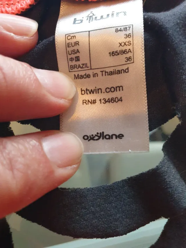 Canotta sportiva B'Twin nera/arancio XXS