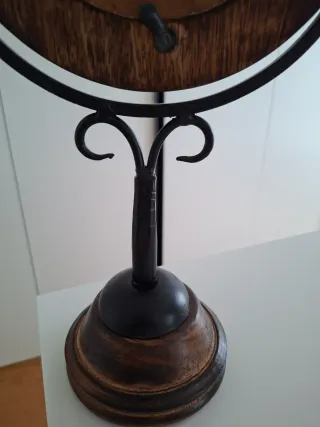 Espejo de tocador madera y forja