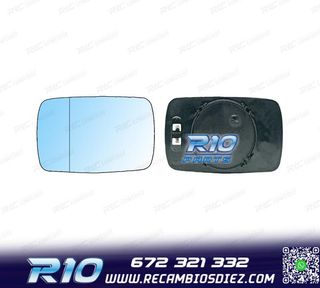 CRISTAL ESPEJO BASE IZQUIERDO BMW SERIE 3 E46 4P 98-05 AZUL