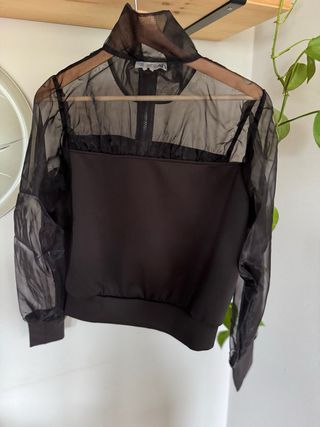 Chaqueta Zara Transparente Negra