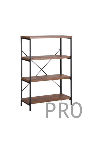 Librería de 4 niveles madera oscura con marco