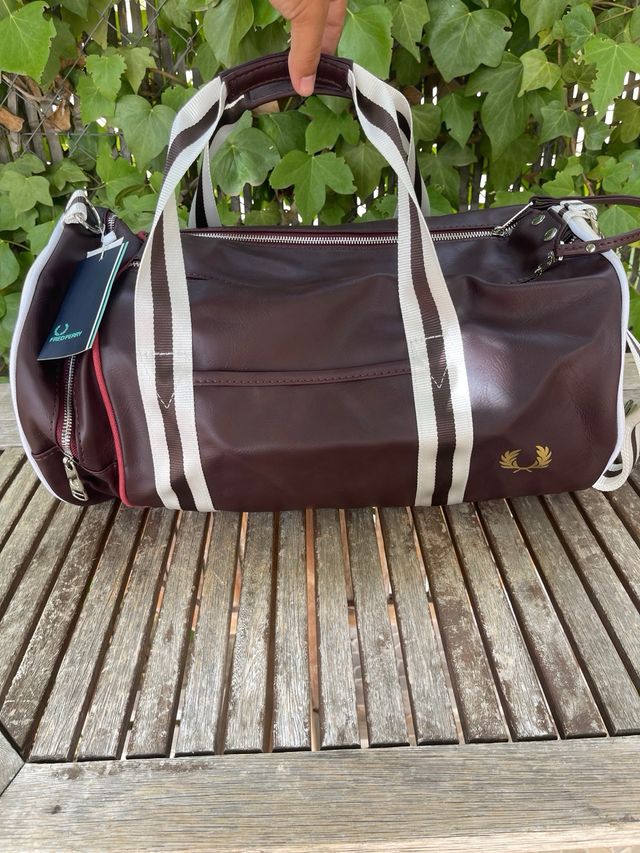 Bolsa Deporte Vintage Fred Perry Marrón/Beige
