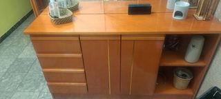 Recibidor madera con espejo