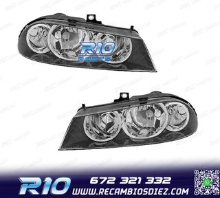 FAROS ALFA ROMEO 156 03-05 LOOK CROMADO NEGRO