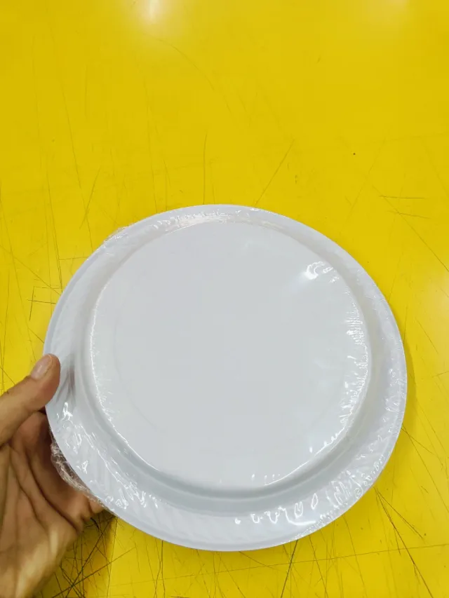 20 Piatti Piani plastica riutilizzabili 22cm