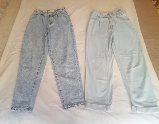 Dos vaqueros cintura alta talla XS