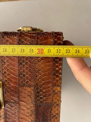 Bauletto vintage pelle serpente oro