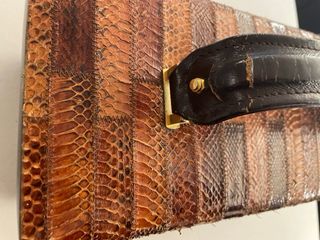 Bauletto vintage pelle serpente oro