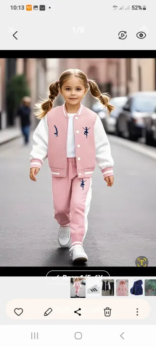 Chándal niña rosa y blanco