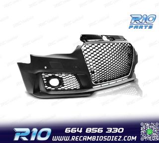 PARAGOLPES DELANTERO AUDI A3 8V 12 16 LOOK RS3 CROMO NEGRO P