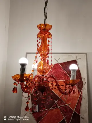 Lampadario arancione stile classico