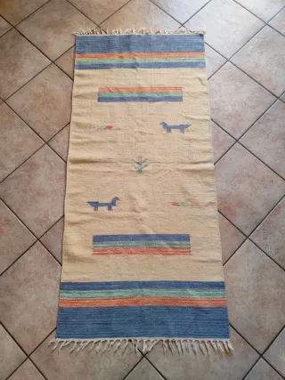 Tappeto Kilim Etnico Beige Multicolor
