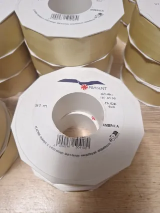 Cinta de regalo Prasent 91m Beige/Oro