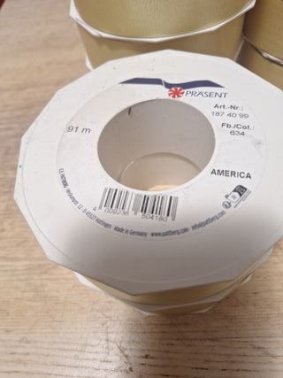 Cinta de regalo Prasent 91m Beige/Oro