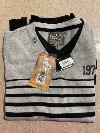 Jersey INSIDE rayas gris y negro Talla M