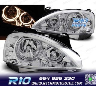 FAROS OPEL CORSA C 00-06 OJOS ANGEL CROMADOS
