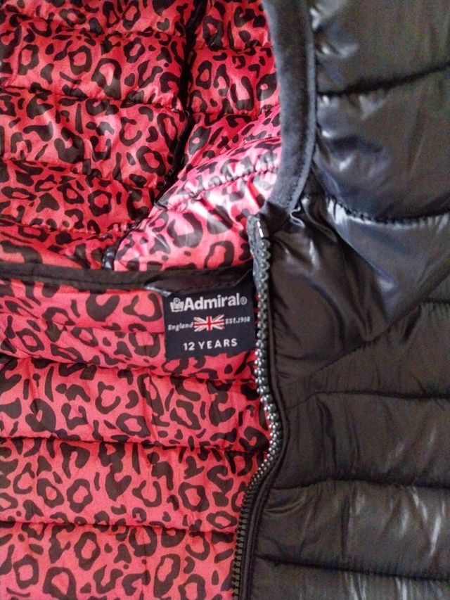 Piumino bambina nero con stampa interna