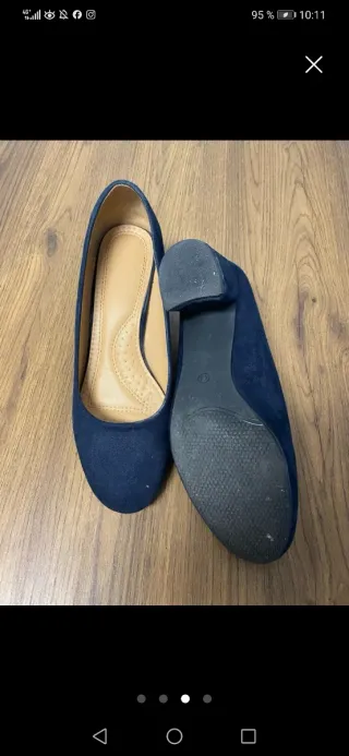 Zapatos de vestir azul tacón cómodo