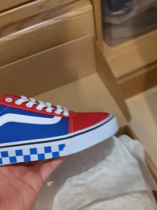 Vans Ward (Primary Check) Dazzling Azul/Rojo