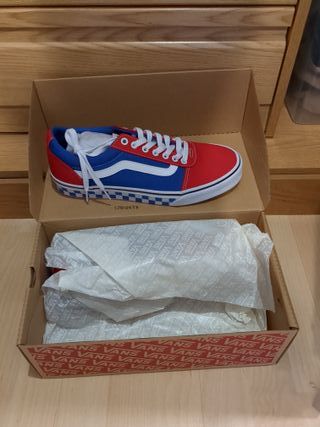 Vans Ward (Primary Check) Dazzling Azul/Rojo
