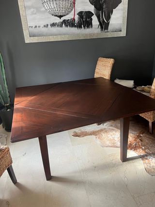 Mesa de comedor plegable de madera