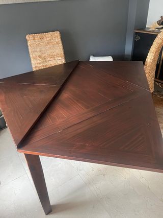 Mesa de comedor plegable de madera