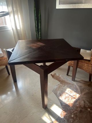 Mesa de comedor plegable de madera