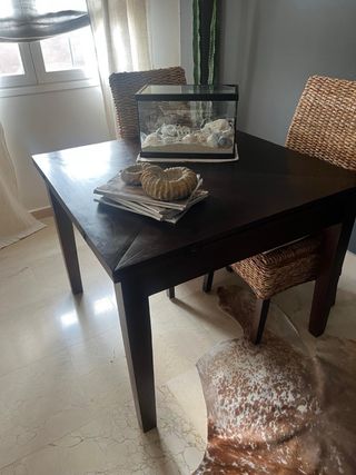 Mesa de comedor plegable de madera