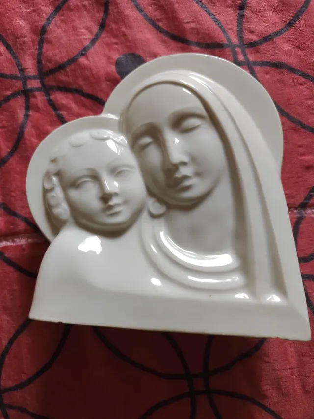 Virgen con Niño Porcelana Figura Decorativa