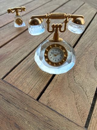 2 Teléfonos Vintage Cristal Miniatura