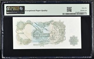 Billete 1 Pound Gran Bretaña 1966 PMG-66 EPQ