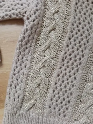 Jersey Zara beige trenzado talla M