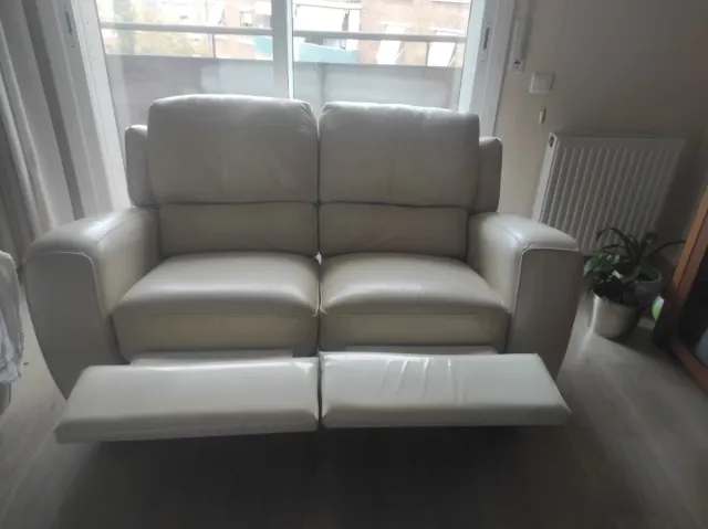Sofá relax piel blanco