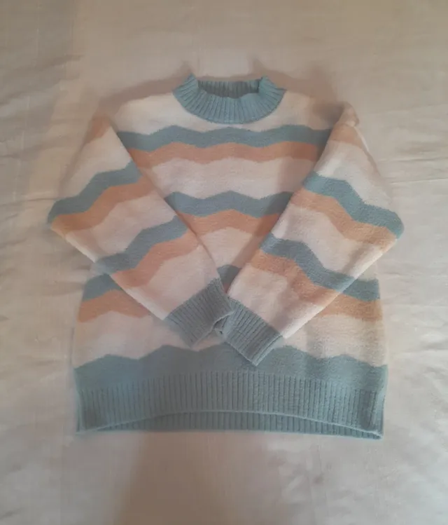 Jersey rayas zig-zag azul y blanco Talla XS