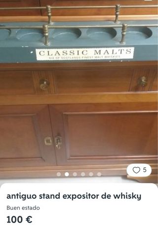 Espositore classico per malti vintage in bronzo per whisky