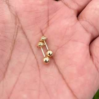 Pendientes oro 18k bola