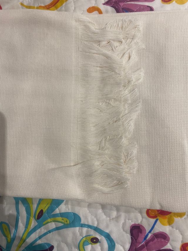 Toalla Paco Rabanne Beige/Blanco.