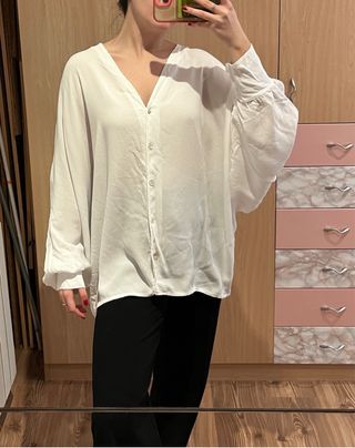 Camisa vaporosa blanca talla única